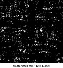 Grunge overlay layer. Abstract black and white vector background. Monochrome vintage surface with dirty pattern in cracks, spots, dots. Old wall in dark horror style design