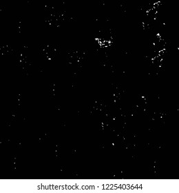 Grunge overlay layer. Abstract black and white vector background. Monochrome vintage surface with dirty pattern in cracks, spots, dots. Old wall in dark horror style design