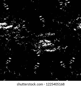 Grunge overlay layer. Abstract black and white vector background. Monochrome vintage surface with dirty pattern in cracks, spots, dots. Old wall in dark horror style design