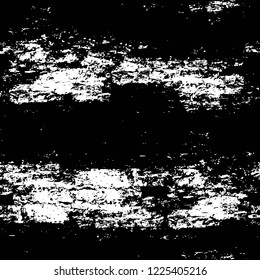 Grunge overlay layer. Abstract black and white vector background. Monochrome vintage surface with dirty pattern in cracks, spots, dots. Old wall in dark horror style design