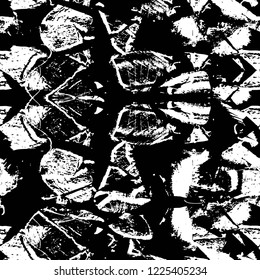 Grunge overlay layer. Abstract black and white vector background. Monochrome vintage surface with dirty pattern in cracks, spots, dots. Old wall in dark horror style design