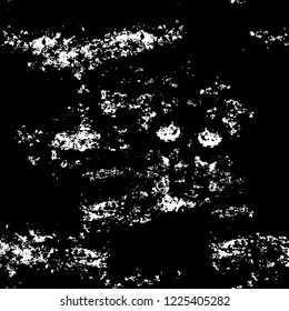 Grunge overlay layer. Abstract black and white vector background. Monochrome vintage surface with dirty pattern in cracks, spots, dots. Old wall in dark horror style design