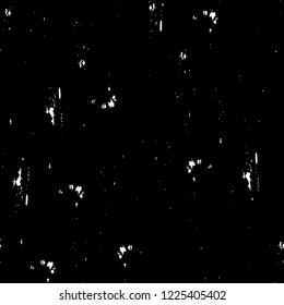 Grunge overlay layer. Abstract black and white vector background. Monochrome vintage surface with dirty pattern in cracks, spots, dots. Old wall in dark horror style design