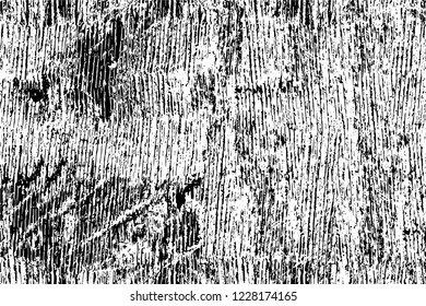 Grunge overlay layer. Abstract black and white vector background. Monochrome vintage surface with dirty pattern in cracks, spots, dots. Old wall in dark horror style design