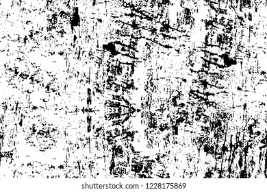 Grunge overlay layer. Abstract black and white vector background. Monochrome vintage surface with dirty pattern in cracks, spots, dots. Old wall in dark horror style design