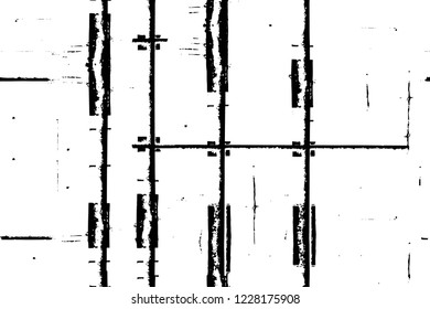 Grunge overlay layer. Abstract black and white vector background. Monochrome vintage surface with dirty pattern in cracks, spots, dots. Old wall in dark horror style design