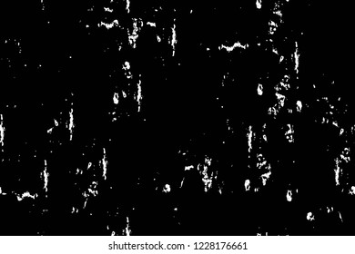Grunge overlay layer. Abstract black and white vector background. Monochrome vintage surface with dirty pattern in cracks, spots, dots. Old wall in dark horror style design