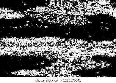 Grunge overlay layer. Abstract black and white vector background. Monochrome vintage surface with dirty pattern in cracks, spots, dots. Old wall in dark horror style design