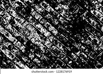 Grunge overlay layer. Abstract black and white vector background. Monochrome vintage surface with dirty pattern in cracks, spots, dots. Old wall in dark horror style design