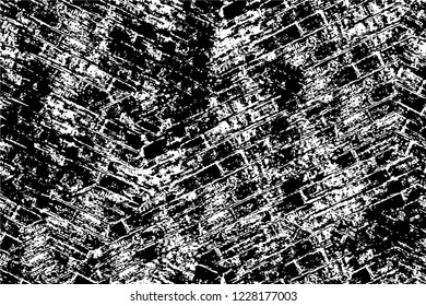 Grunge overlay layer. Abstract black and white vector background. Monochrome vintage surface with dirty pattern in cracks, spots, dots. Old wall in dark horror style design