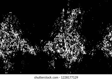 Grunge overlay layer. Abstract black and white vector background. Monochrome vintage surface with dirty pattern in cracks, spots, dots. Old wall in dark horror style design