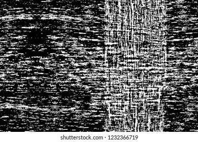 Grunge overlay layer. Abstract black and white vector background. Monochrome vintage surface with dirty pattern in cracks, spots, dots. Old wall in dark horror style design