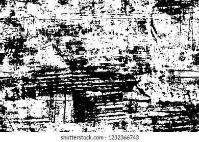 Grunge overlay layer. Abstract black and white vector background. Monochrome vintage surface with dirty pattern in cracks, spots, dots. Old wall in dark horror style design