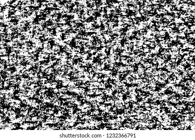 Grunge overlay layer. Abstract black and white vector background. Monochrome vintage surface with dirty pattern in cracks, spots, dots. Old wall in dark horror style design