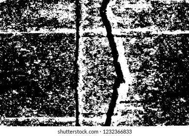 Grunge overlay layer. Abstract black and white vector background. Monochrome vintage surface with dirty pattern in cracks, spots, dots. Old wall in dark horror style design