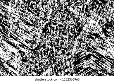 Grunge overlay layer. Abstract black and white vector background. Monochrome vintage surface with dirty pattern in cracks, spots, dots. Old wall in dark horror style design