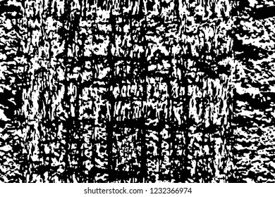 Grunge overlay layer. Abstract black and white vector background. Monochrome vintage surface with dirty pattern in cracks, spots, dots. Old wall in dark horror style design