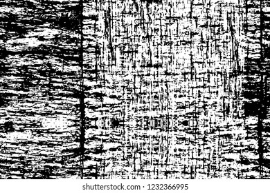 Grunge overlay layer. Abstract black and white vector background. Monochrome vintage surface with dirty pattern in cracks, spots, dots. Old wall in dark horror style design
