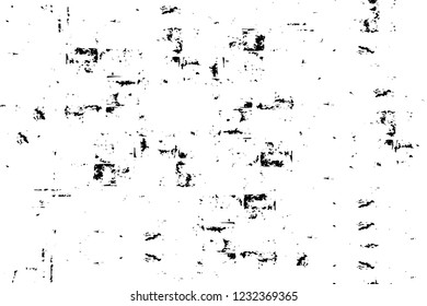 Grunge overlay layer. Abstract black and white vector background. Monochrome vintage surface with dirty pattern in cracks, spots, dots. Old wall 