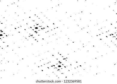 Grunge overlay layer. Abstract black and white vector background. Monochrome vintage surface with dirty pattern in cracks, spots, dots. Old wall i