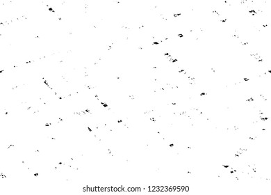 Grunge overlay layer. Abstract black and white vector background. Monochrome vintage surface with dirty pattern in cracks, spots, dots. Old wall 