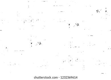 Grunge overlay layer. Abstract black and white vector background. Monochrome vintage surface with dirty pattern in cracks, spots, dots. Old wall