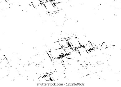 Grunge overlay layer. Abstract black and white vector background. Monochrome vintage surface with dirty pattern in cracks, spots, dots. Old wall 