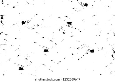 Grunge overlay layer. Abstract black and white vector background. Monochrome vintage surface with dirty pattern in cracks, spots, dots. Old wall 
