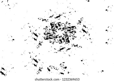 Grunge overlay layer. Abstract black and white vector background. Monochrome vintage surface with dirty pattern in cracks, spots, dots. Old wall 