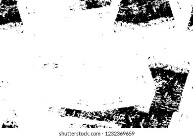 Grunge overlay layer. Abstract black and white vector background. Monochrome vintage surface with dirty pattern in cracks, spots, dots. Old wall 