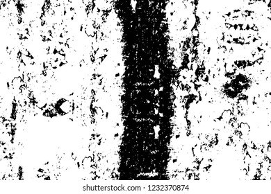 Grunge overlay layer. Abstract black and white vector background. Monochrome vintage surface with dirty pattern in cracks, spots, dots. Old wall in dark horror style design