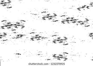 Grunge overlay layer. Abstract black and white vector background. Monochrome vintage surface with dirty pattern in cracks, spots, dots. Old wall in dark horror style design