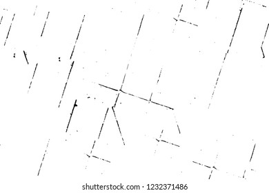Grunge overlay layer. Abstract black and white vector background. Monochrome vintage surface with dirty pattern in cracks, spots, dots. Old wall in dark horror style design