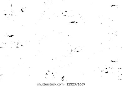 Grunge overlay layer. Abstract black and white vector background. Monochrome vintage surface with dirty pattern in cracks, spots, dots. Old wall in dark horror style design