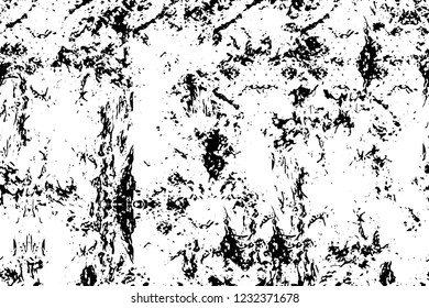 Grunge overlay layer. Abstract black and white vector background. Monochrome vintage surface with dirty pattern in cracks, spots, dots. Old wall in dark horror style design