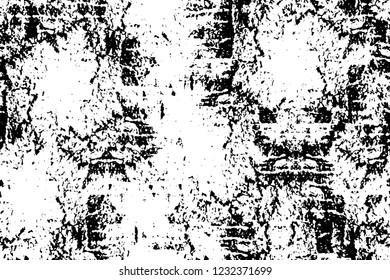 Grunge overlay layer. Abstract black and white vector background. Monochrome vintage surface with dirty pattern in cracks, spots, dots. Old wall in dark horror style design