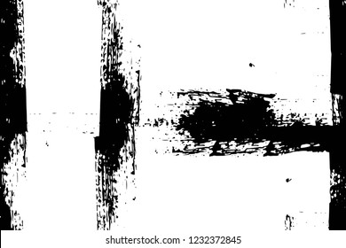 Grunge overlay layer. Abstract black and white vector background. Monochrome vintage surface with dirty pattern in cracks, spots, dots. Old wall in dark horror style design