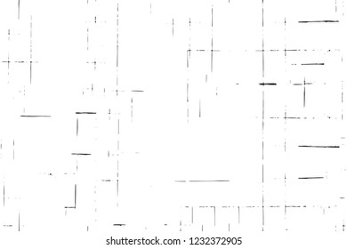 Grunge overlay layer. Abstract black and white vector background. Monochrome vintage surface with dirty pattern in cracks, spots, dots. Old wall in dark horror style design