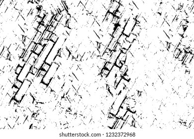 Grunge overlay layer. Abstract black and white vector background. Monochrome vintage surface with dirty pattern in cracks, spots, dots. Old wall in dark horror style design