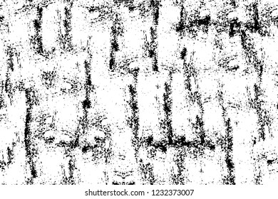 Grunge overlay layer. Abstract black and white vector background. Monochrome vintage surface with dirty pattern in cracks, spots, dots. Old wall in dark horror style design