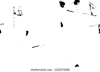 Grunge overlay layer. Abstract black and white vector background. Monochrome vintage surface with dirty pattern in cracks, spots, dots. Old wall in dark horror style design