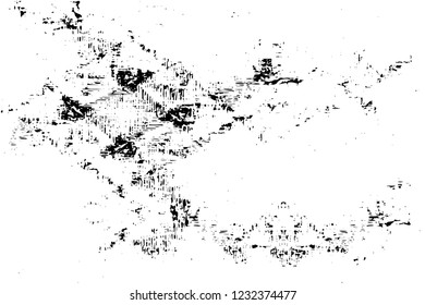 Grunge overlay layer. Abstract black and white vector background. Monochrome vintage surface with dirty pattern in cracks, spots, dots. Old wall in dark horror style design
