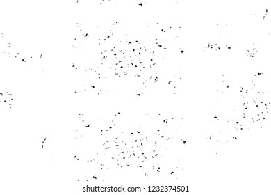 Grunge overlay layer. Abstract black and white vector background. Monochrome vintage surface with dirty pattern in cracks, spots, dots. Old wall in dark horror style design