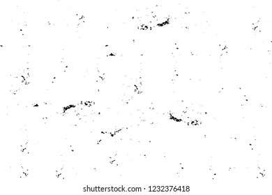 Grunge overlay layer. Abstract black and white vector background. Monochrome vintage surface with dirty pattern in cracks, spots, dots. Old wall in dark horror style design