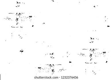 Grunge overlay layer. Abstract black and white vector background. Monochrome vintage surface with dirty pattern in cracks, spots, dots. Old wall in dark horror style design