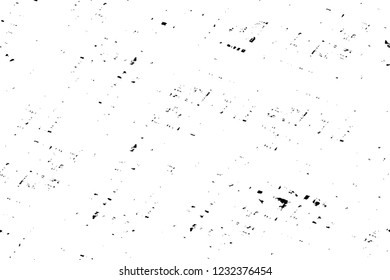 Grunge overlay layer. Abstract black and white vector background. Monochrome vintage surface with dirty pattern in cracks, spots, dots. Old wall in dark horror style design