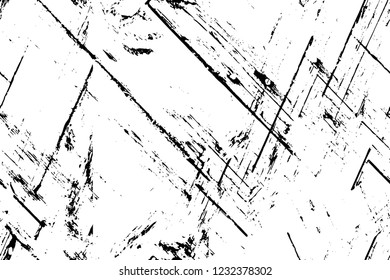 Grunge overlay layer. Abstract black and white vector background. Monochrome vintage surface with dirty pattern in cracks, spots, dots. Old wall in dark horror style design