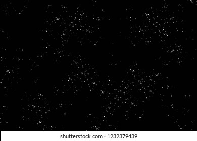 Grunge overlay layer. Abstract black and white vector background. Monochrome vintage surface with dirty pattern in cracks, spots, dots. Old wall in dark horror style design