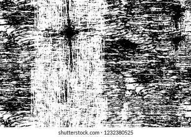 Grunge overlay layer. Abstract black and white vector background. Monochrome vintage surface with dirty pattern in cracks, spots, dots. Old wall in dark horror style design