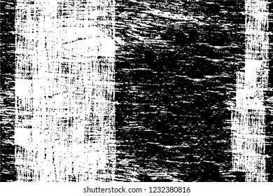 Grunge overlay layer. Abstract black and white vector background. Monochrome vintage surface with dirty pattern in cracks, spots, dots. Old wall in dark horror style design